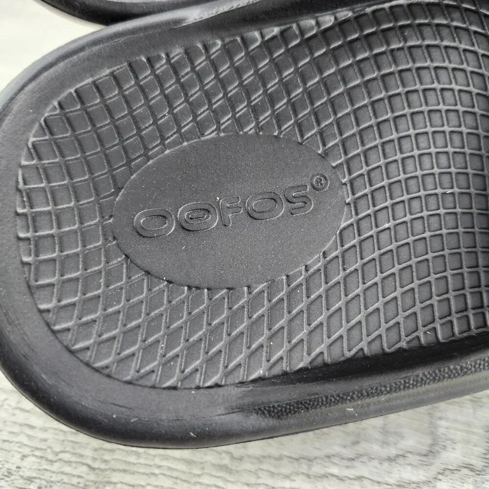 OOFOS OOAHH Slide Impact Absorption Recovery Sandals, Size W10/M8 Black New - Picture 9 of 14
